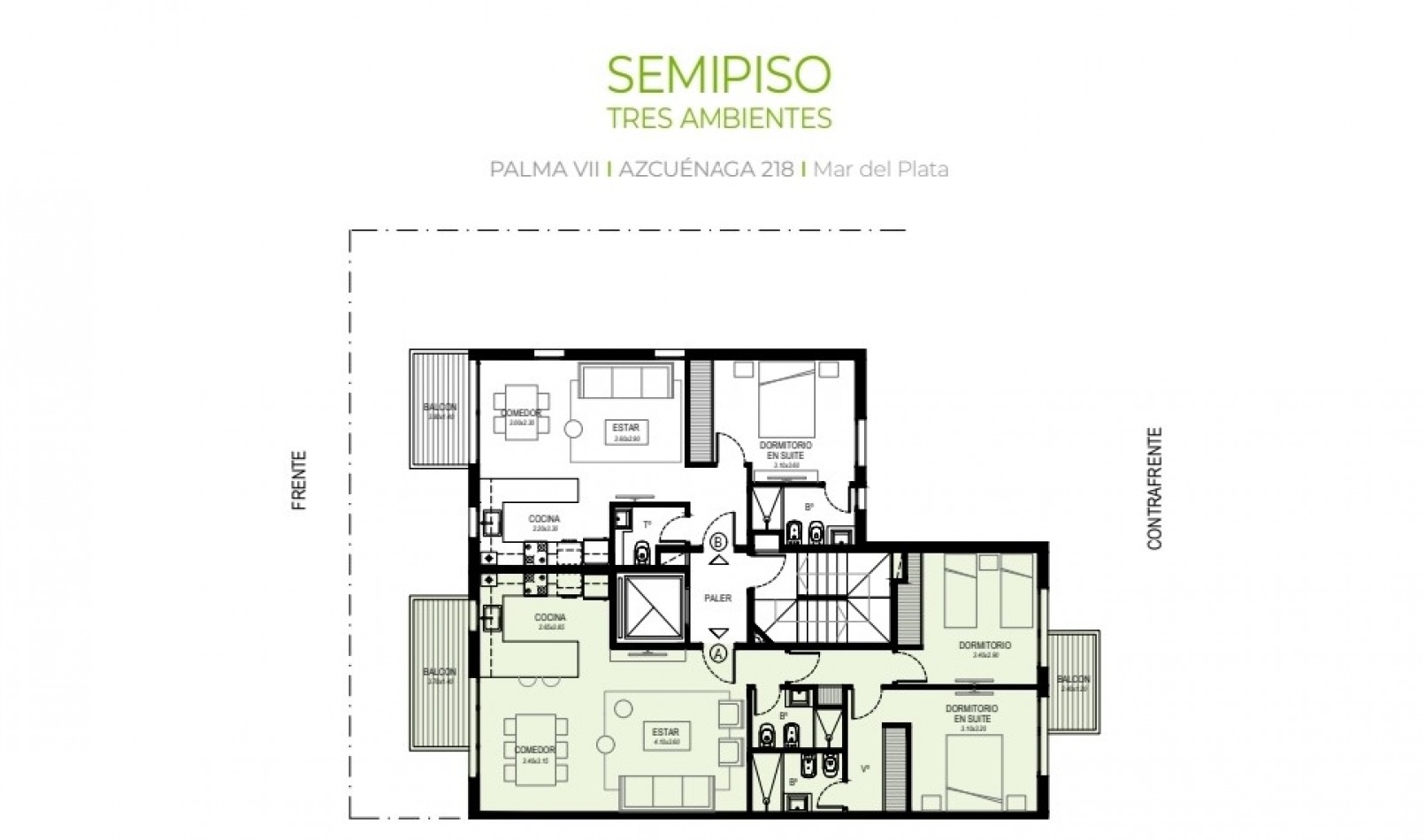 DEPARTAMENTO EN POZO 2DO PISO AL FRENTE  3 AMBIENTES PALMA VII ZONA ALEM CON COCHERA MAYO 2028