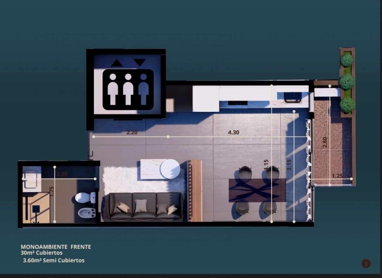 DEPARTAMENTO EN POZO 1 AMBIENTE ALMA 1 FRENTE CON BALCON PLAZA MITRE DICIEMBRE 2027