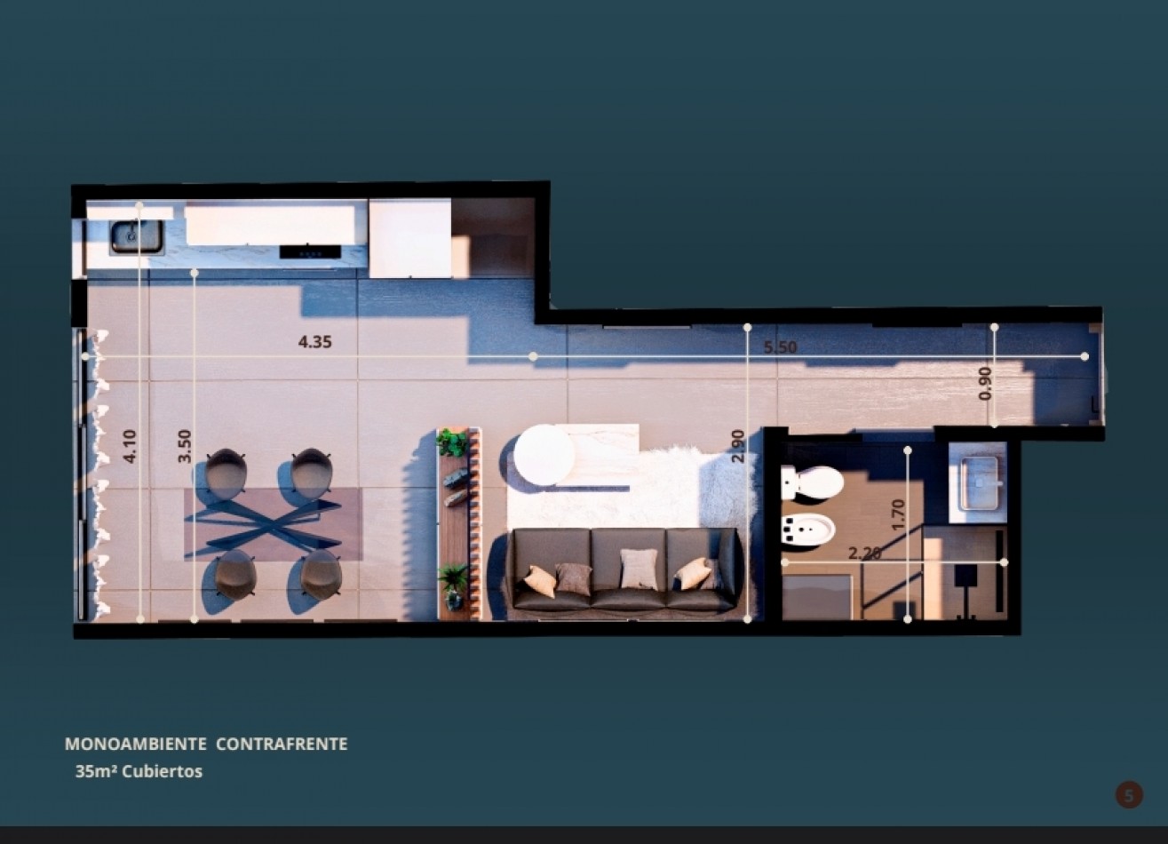DEPARTAMENTO EN POZO 1 AMBIENTE ALMA 1 FRENTE CON BALCON PLAZA MITRE DICIEMBRE 2027