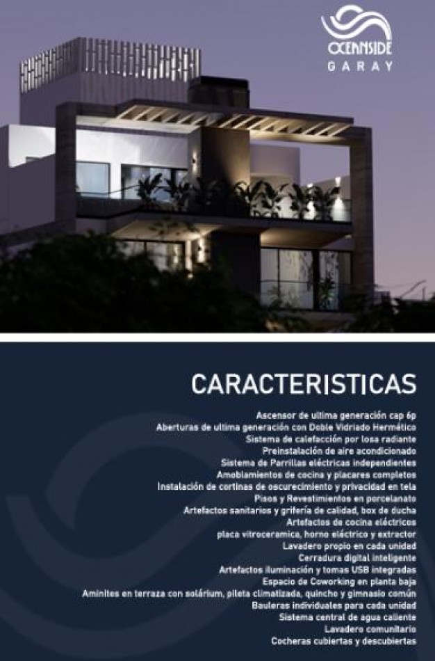 OCEANSIDE X GARAY DEPARTAMENTO EN POZO 2 AMBIENTES FRENTE PISO 5° COCHERA OCTUBRE 2028
