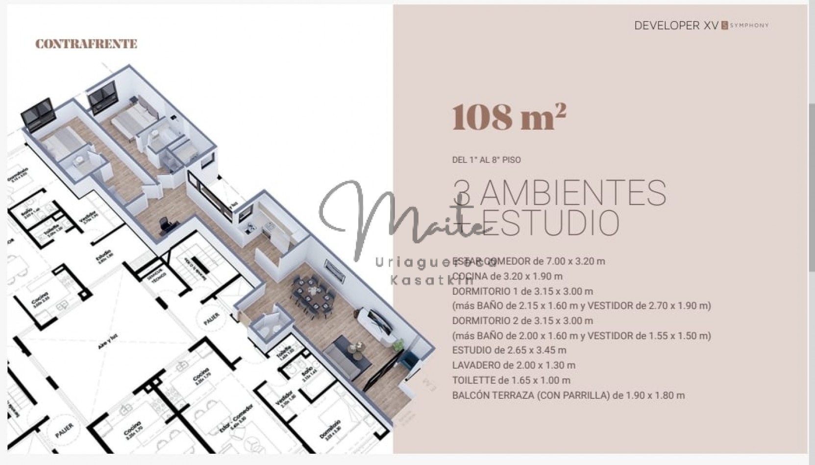  DEPARTAMENTO EN POZO DEVELOPER XV SYMPHONY ZONA GUEMES SEPT. 2027