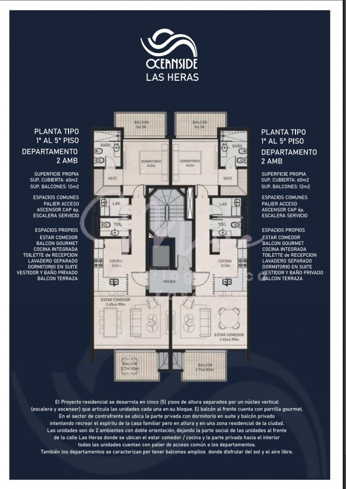 DEPARTAMENTO EN POZO 2 AMBIENTES OCEANSIDE IX LAS HERAS ZONA GUEMES AL FRENTE COCHERA JULIO 2028