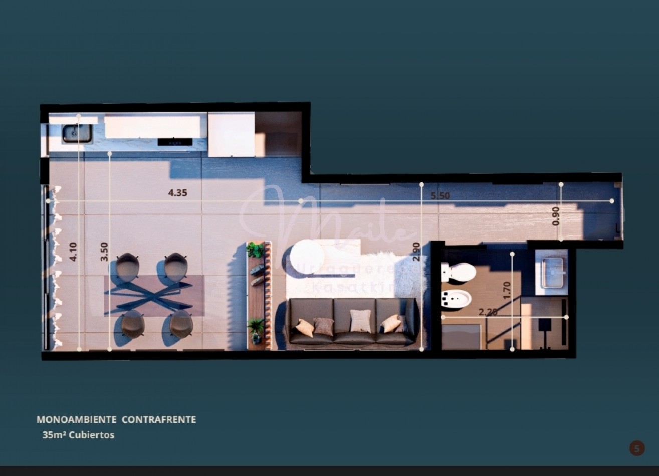 DEPARTAMENTO EN POZO 1 AMBIENTE ALMA 1 FRENTE CON BALCON PLAZA MITRE 2027DICIEMBRE