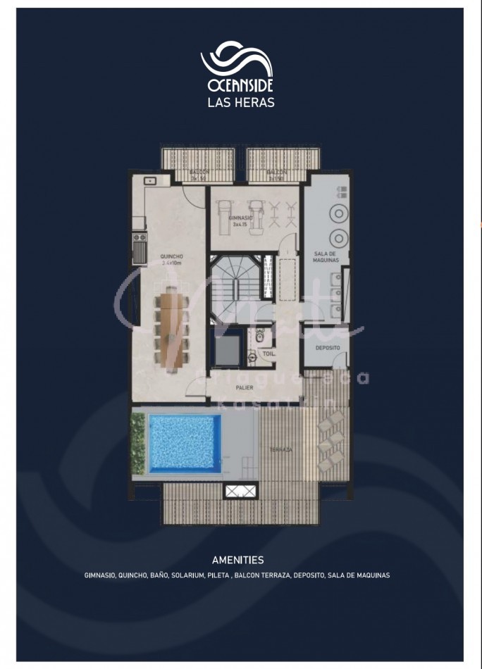 DEPARTAMENTO EN POZO 2 AMBIENTES OCEANSIDE IX LAS HERAS ZONA GUEMES AL FRENTE COCHERA JULIO 2028